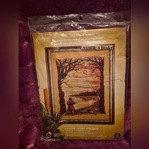 Paragon The Lovers Picturw Crewel Stitchery Kit Needlecraft Vintage